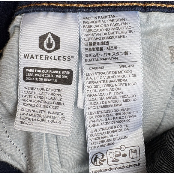 Levis 725 High Rise Bootcut Jeans Size 30 x 30 Dark Wash Stretch Denim - Picture 14 of 14